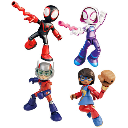 BLOKEES Figures Marvel Spidey Amazing Level 03 Miles Web Ghost Spider Ant Man Ms Kumala Friends