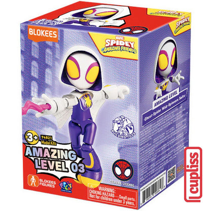 BLOKEES Figures Marvel Spidey Amazing Level 03 Miles Web Ghost Spider Ant Man Ms Kumala Friends