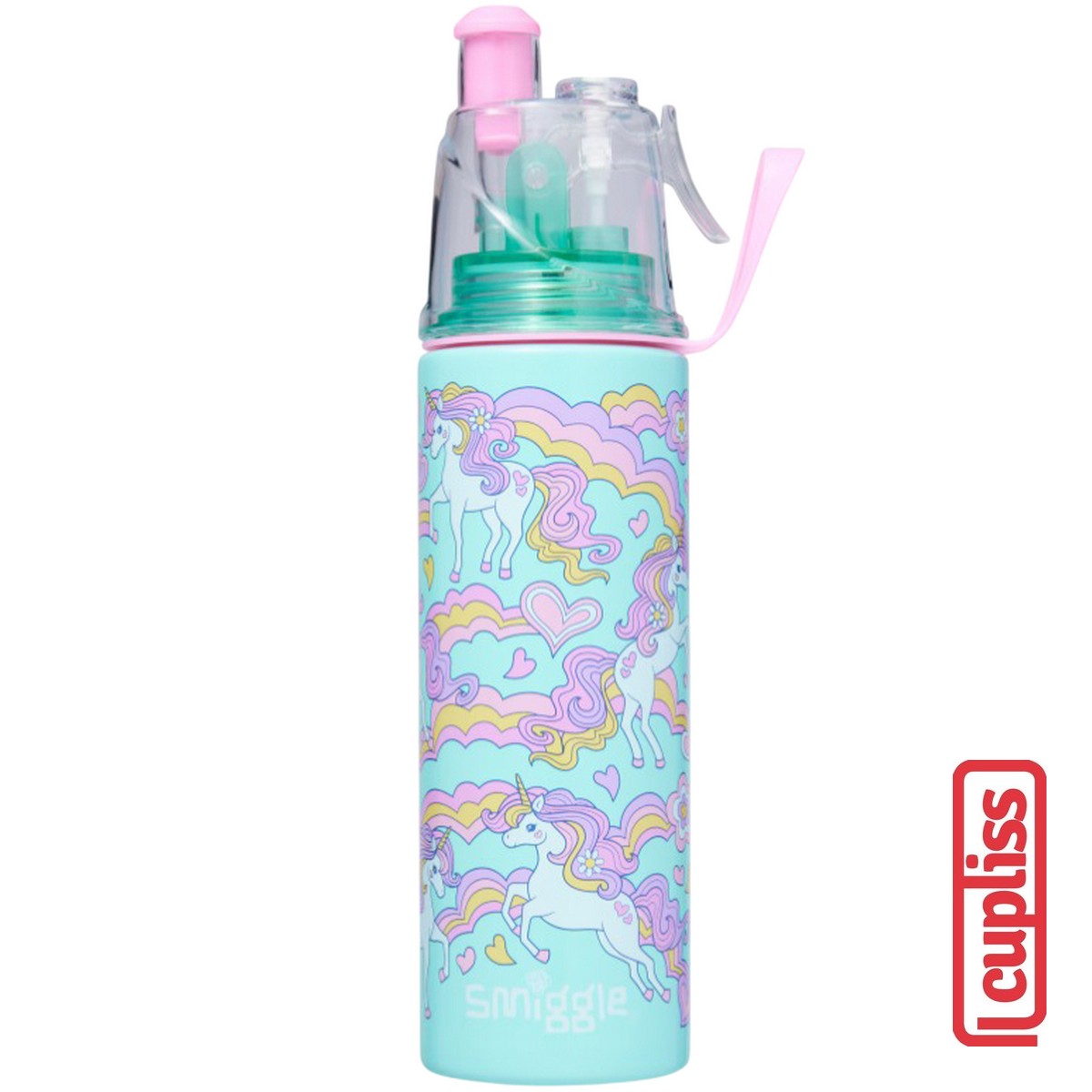 SMIGGLE Drink Bottle 455663 Limitless Spritz Insulated Steel 500ml Botol Minum Mint