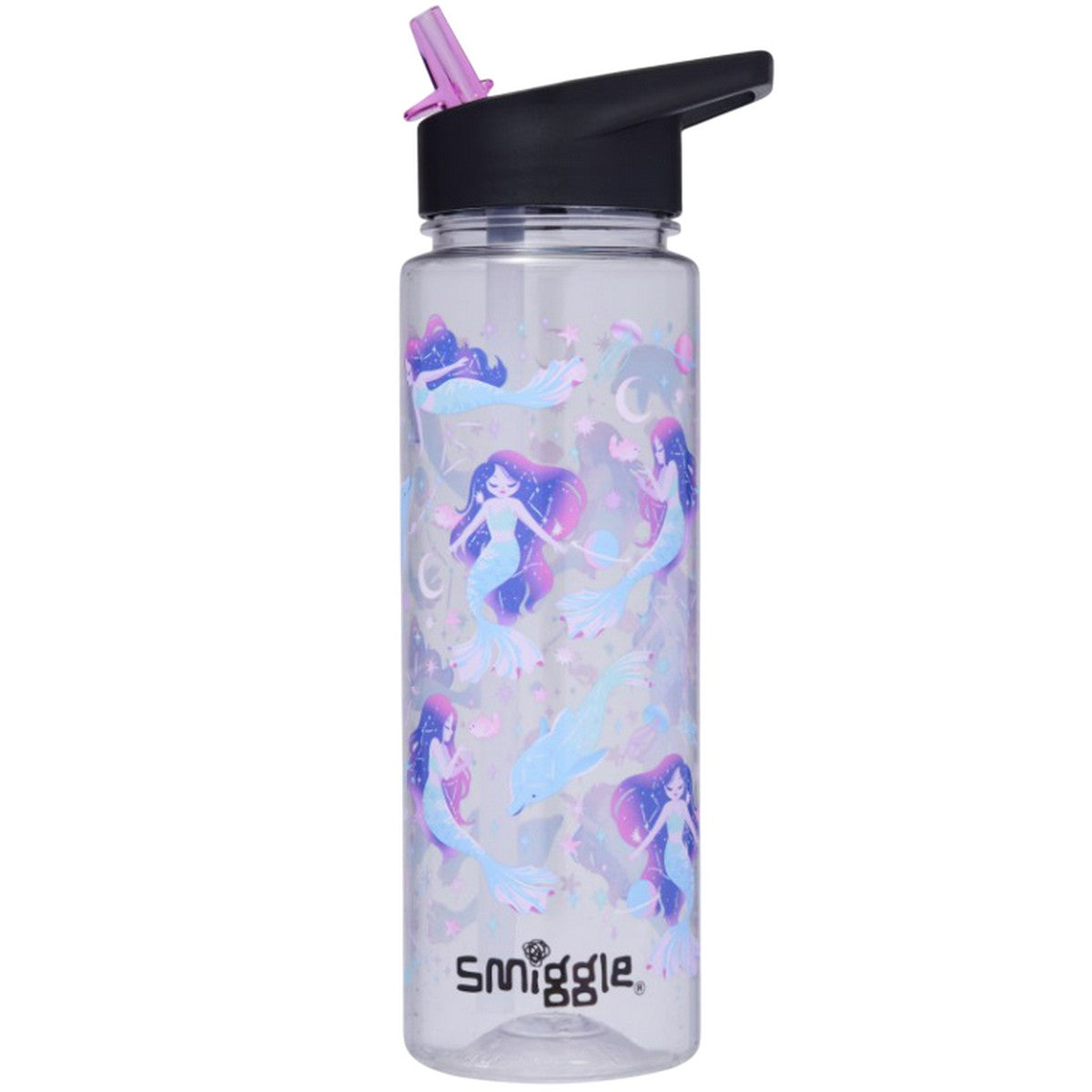 SMIGGLE Drink Bottle 455655 Limitless Spout Plastic 650ml Botol Minum Black