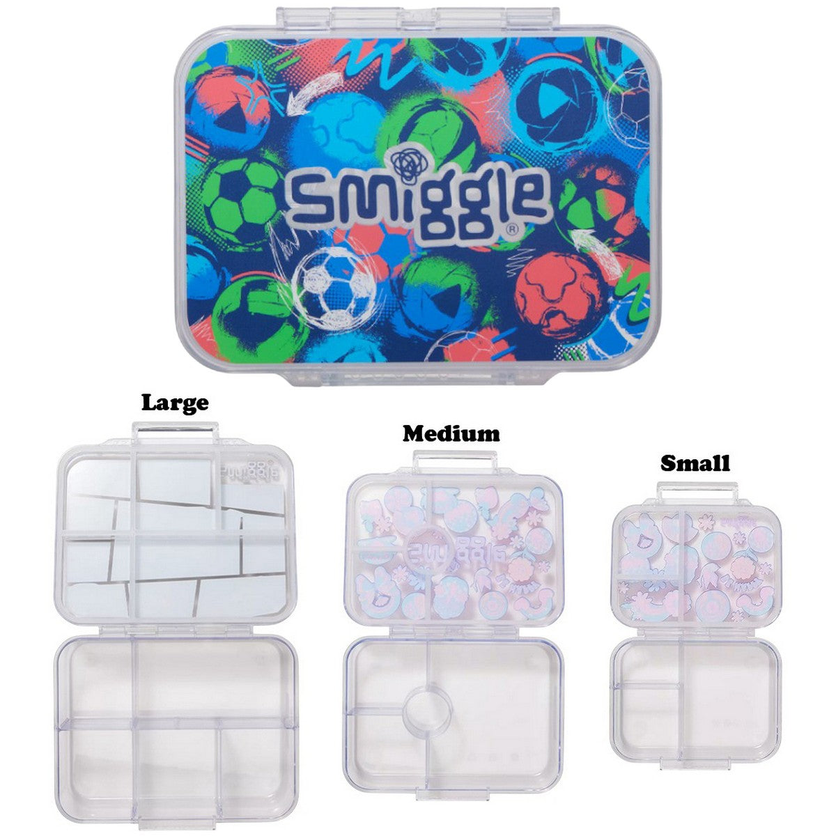 SMIGGLE See Me Bento Lunch Box Small 417ml Medium 850ml Large 1370ml Limitless Navy