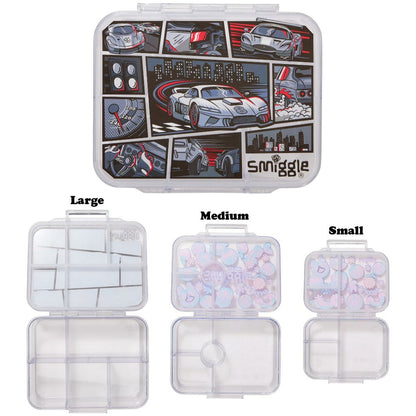 SMIGGLE See Me Bento Lunch Box Small 417ml Medium 850ml Large 1370ml Limitless Black Grey