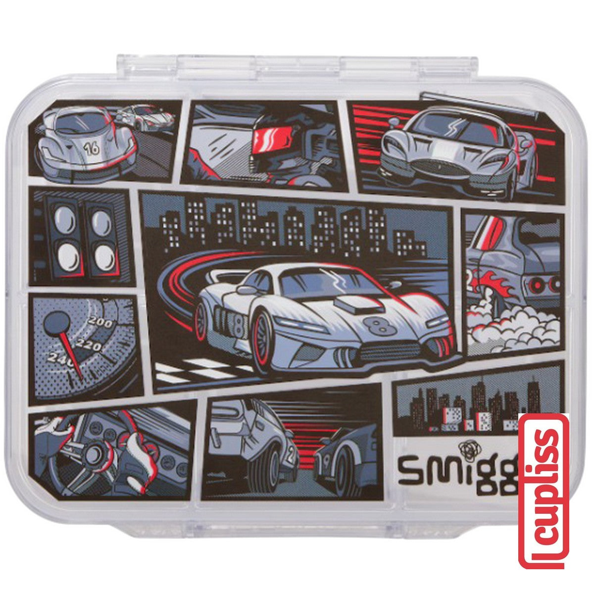 SMIGGLE See Me Bento Lunch Box Small 417ml Medium 850ml Large 1370ml Limitless Black Grey