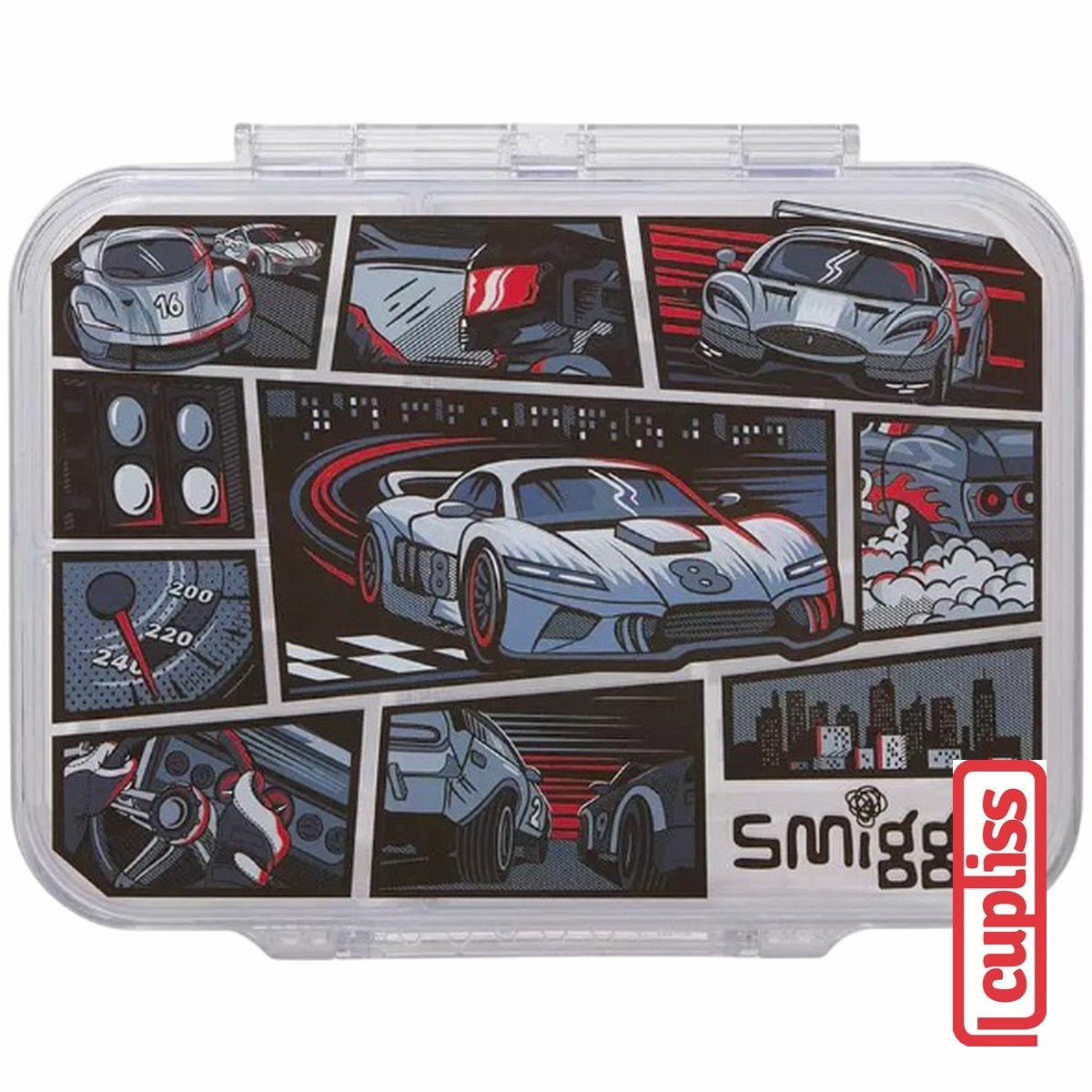 SMIGGLE See Me Bento Lunch Box Small 417ml Medium 850ml Large 1370ml Limitless Black Grey
