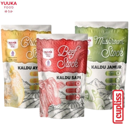 YUUKA FOOD Kaldu Asli Jamur Ayam Sapi 50gr MPASI Anak BB Booster