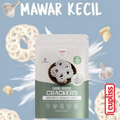 YUUKA FOOD Crackers Kerupuk Bawang Krupuk Mawar Kasandra Kecil Besar Kotak 300gr MPASI Anak