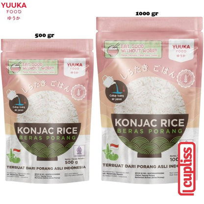 YUUKA FOOD Konjac Rice 1000gr Beras Porang Nasi Sehat 500gr 1kg Rendah Gula Kalori Gluten Free