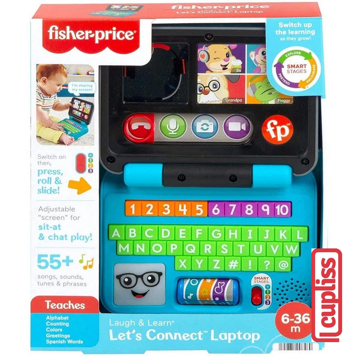 Fisher Price HCF33 Laugh Learn Let's Connect Laptop Mainan Bayi Anak