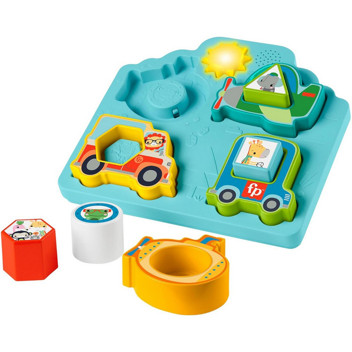 Fisher Price HRP31 Shapes Sounds Vehicle Puzzle Mainan Bayi Anak