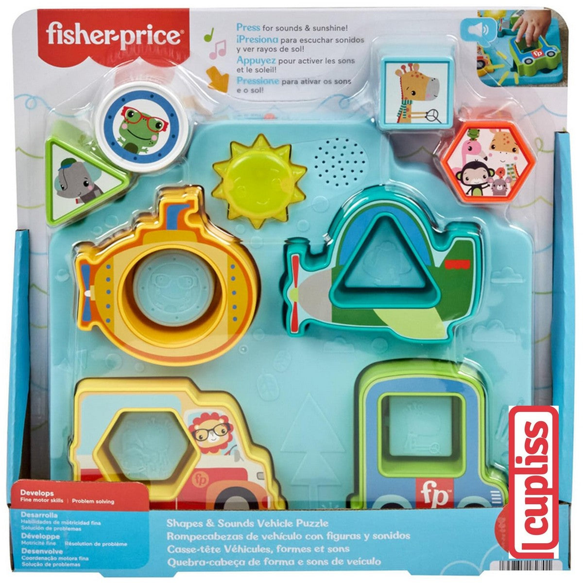 Fisher Price HRP31 Shapes Sounds Vehicle Puzzle Mainan Bayi Anak
