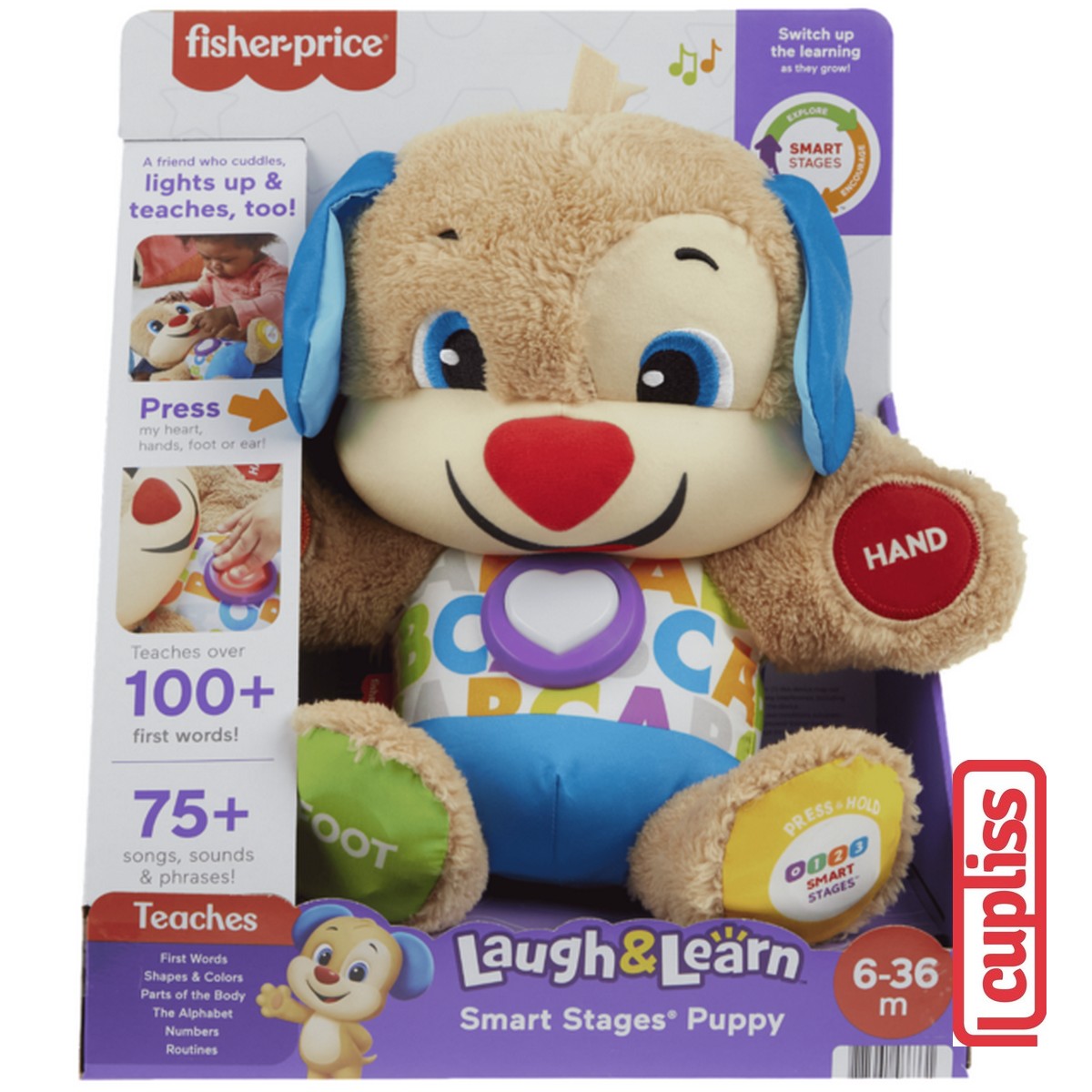 Fisher Price FDF21 Boneka Laugh Learn Smart Stages Puppy Mainan Bayi anak