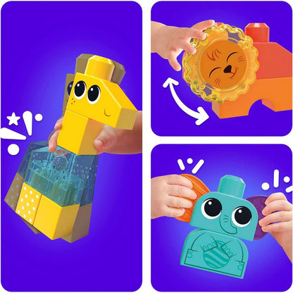 Fisher Price HKN42 Mega Bloks Rock N Ratlle Safari Mainan Bayi Anak