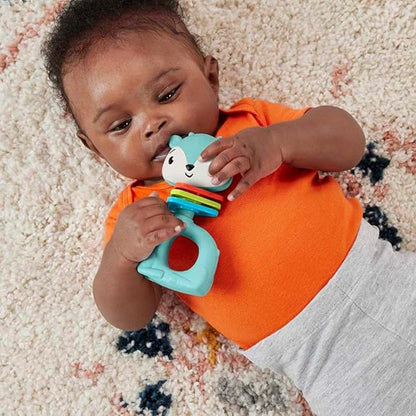 Fisher Price HJW11 Rattle Assortment Fawn Otter Sloth Leopard Hedgehog Mainan Gigitan Bayi Anak