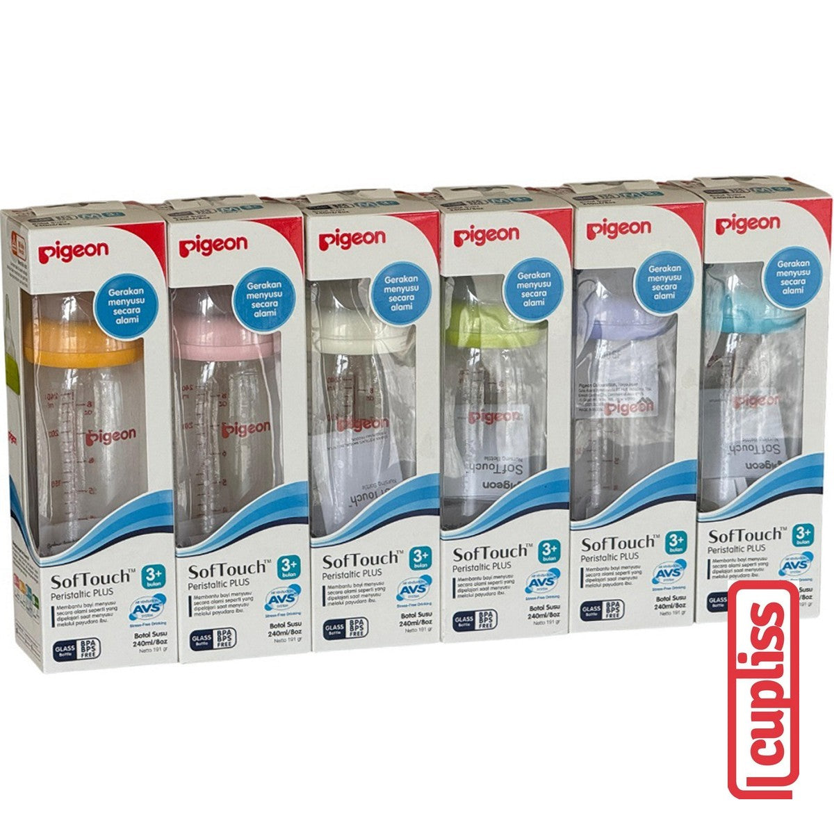 Pigeon Glass Bottle Wide Neck 240 ml Polos Botol Susu Kaca 240ml