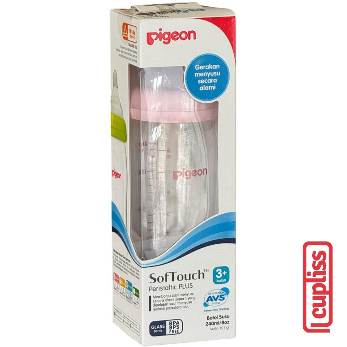 Pigeon Glass Bottle Wide Neck 240 ml Polos Botol Susu Kaca 240ml