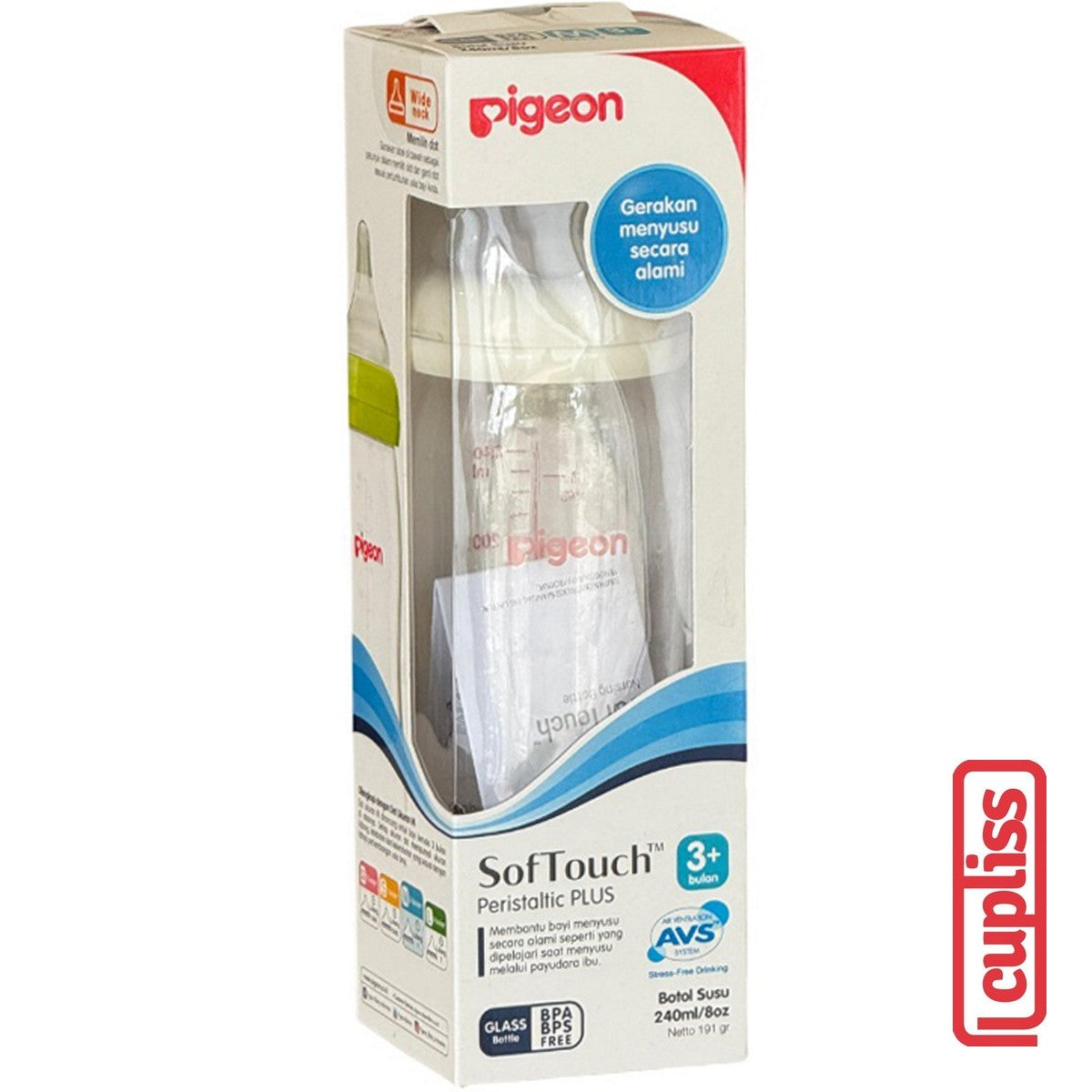 Pigeon Glass Bottle Wide Neck 240 ml Polos Botol Susu Kaca 240ml