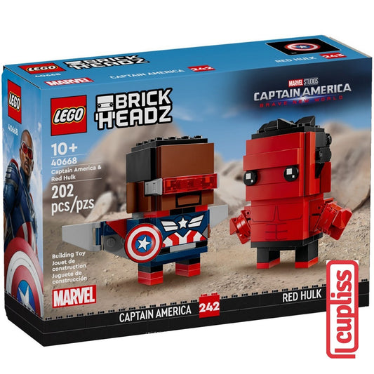 LEGO Brickheadz 40668 Captain America and Red Hulk Superheroes Marvel
