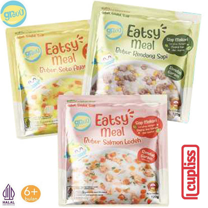 GROUU Eatsy Meal Bubur Bayi Siap Saji Instant MPASI Cemilan Anak 6+