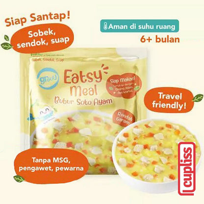 GROUU Eatsy Meal Bubur Bayi Siap Saji Instant MPASI Cemilan Anak 6+