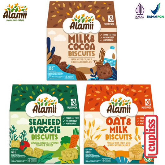 Alamii 60g Multigrain Biskuit Cemilan Snack Bayi Anak Sehat Trans Fat Free Biscuits Camilan