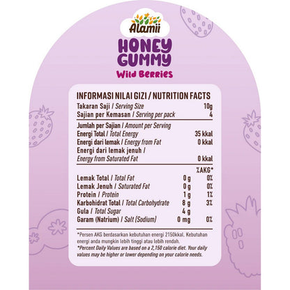 Alamii 40g Permen Jelly Madu Cemilan Less Sugar Rendah Gula Wild Berries Tropical Rush Gummy