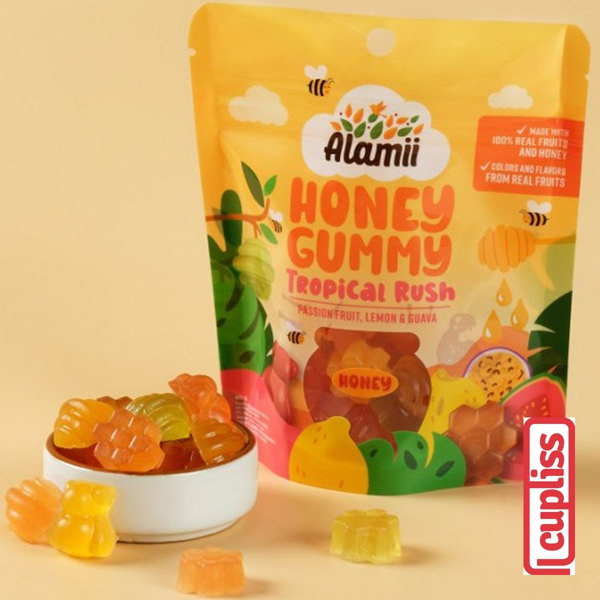 Alamii 40g Permen Jelly Madu Cemilan Less Sugar Rendah Gula Wild Berries Tropical Rush Gummy