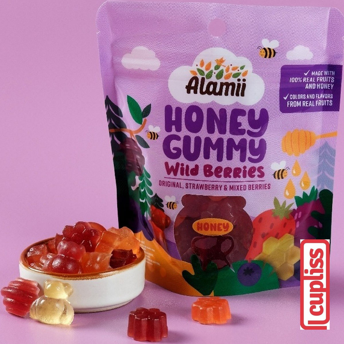 Alamii 40g Permen Jelly Madu Cemilan Less Sugar Rendah Gula Wild Berries Tropical Rush Gummy