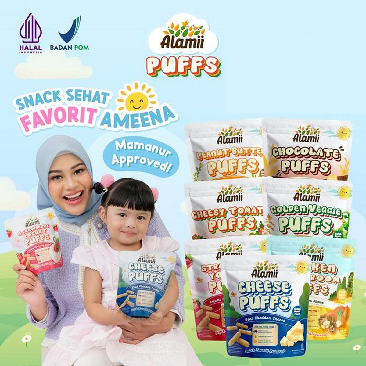 Alamii Cemilan Puff Snack Anak Sehat tanpa MSG Camilan Puffs