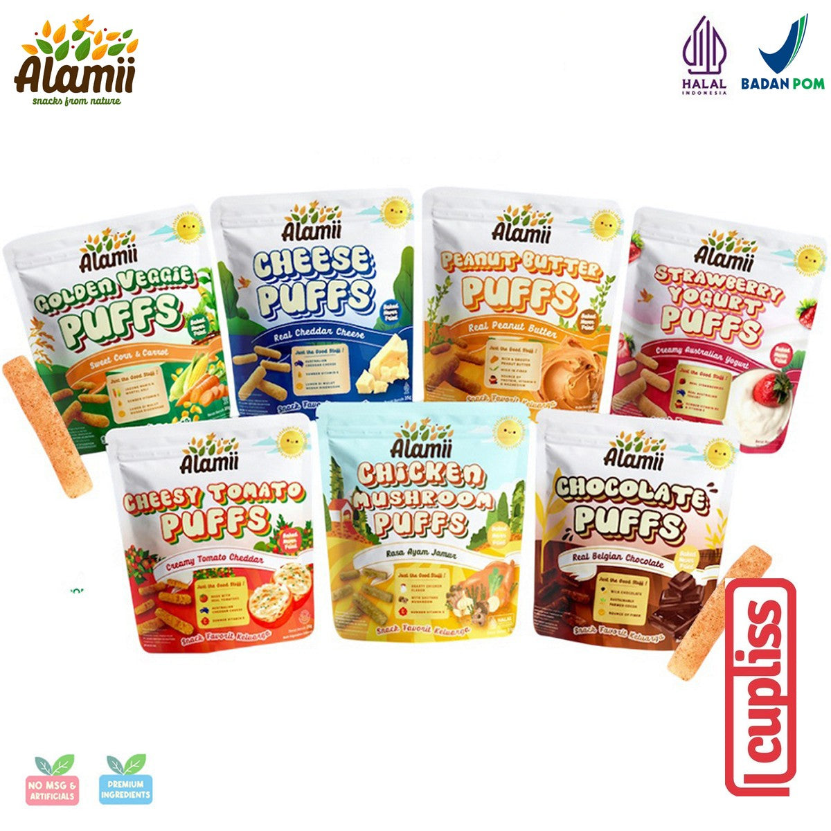 Alamii Cemilan Puff Snack Anak Sehat tanpa MSG Camilan Puffs