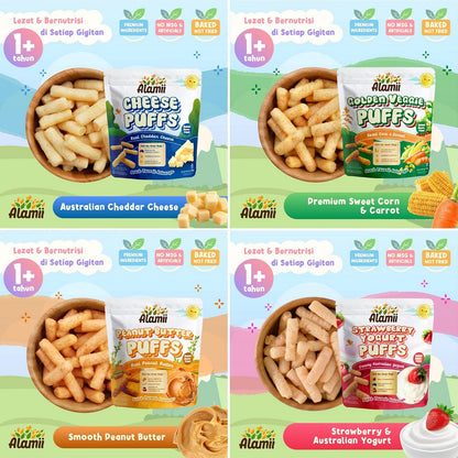 Alamii Cemilan Puff Snack Anak Sehat tanpa MSG Camilan Puffs