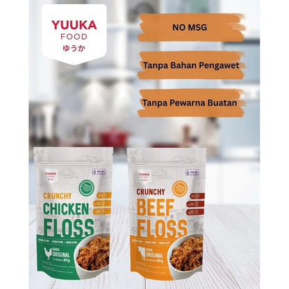 Yuuka 80g Crunchy Floss Abon Rasa Snack Bayi MPASI Anak Camilan Sapi Ayam Beef Chicken