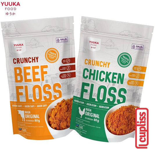Yuuka 80g Crunchy Floss Abon Rasa Snack Bayi MPASI Anak Camilan Sapi Ayam Beef Chicken