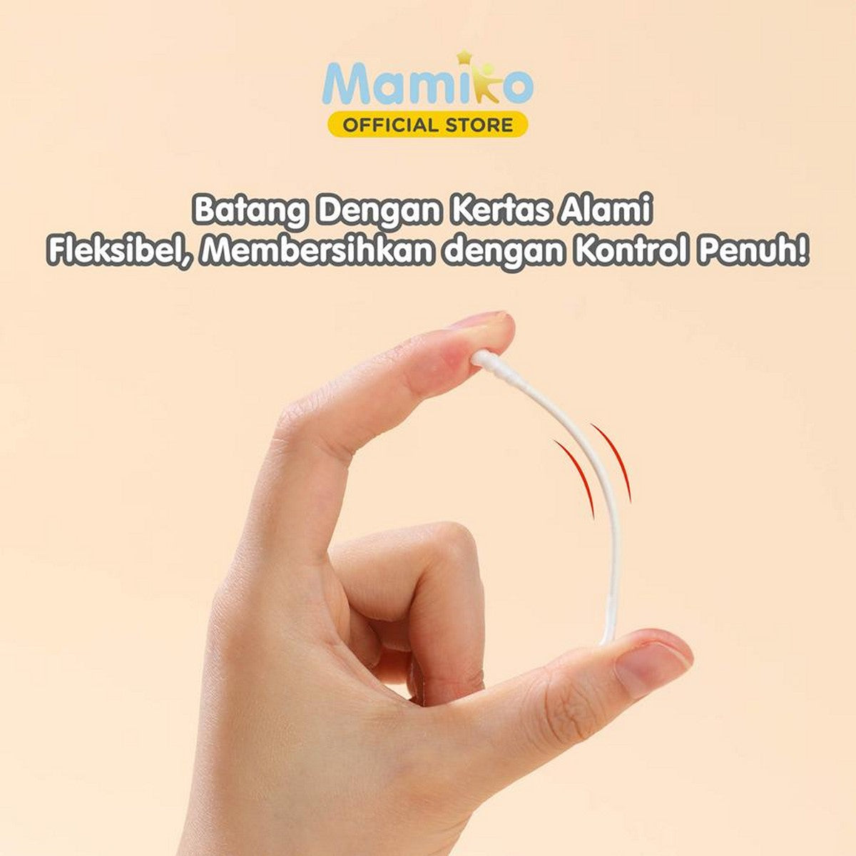 Mamiko Cotton Bud 2in1 Pembersih Telinga Buds Korek Kuping Bayi Spiral Cekung 2 Sisi