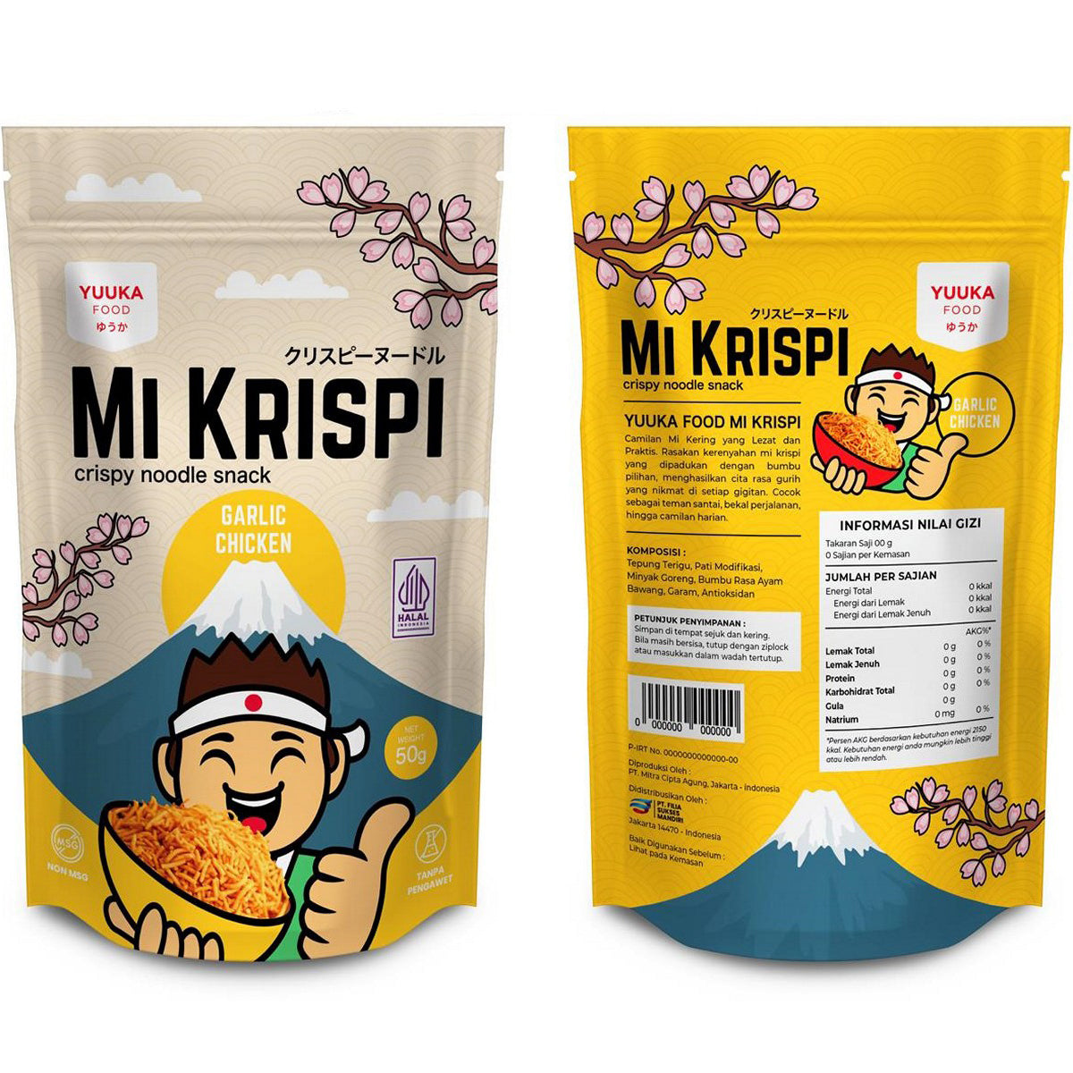 Yuuka Food Mi Krispi 50g Snack Anak Camilan Mie Noodle Kering