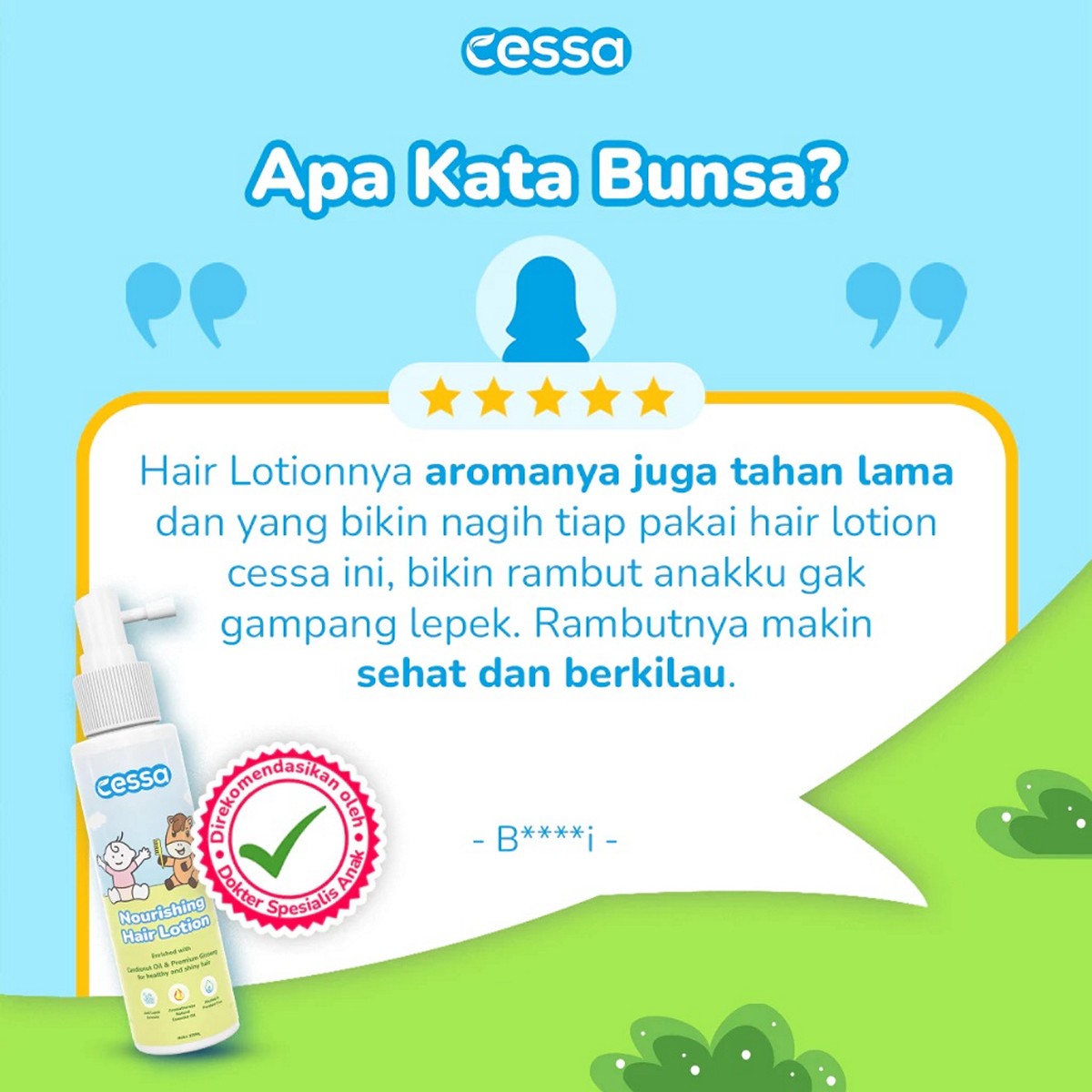 Cessa Baby 100ml Nourising Hair Lotion Rambut Bayi 100 ml