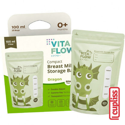 VitaFlow Breastmilk Kantong ASI Storage Bags 100ml 120ml 150ml isi 30 pcs Vita Flow Susu Steril