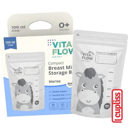 VitaFlow Breastmilk Kantong ASI Storage Bags 100ml 120ml 150ml isi 30 pcs Vita Flow Susu Steril