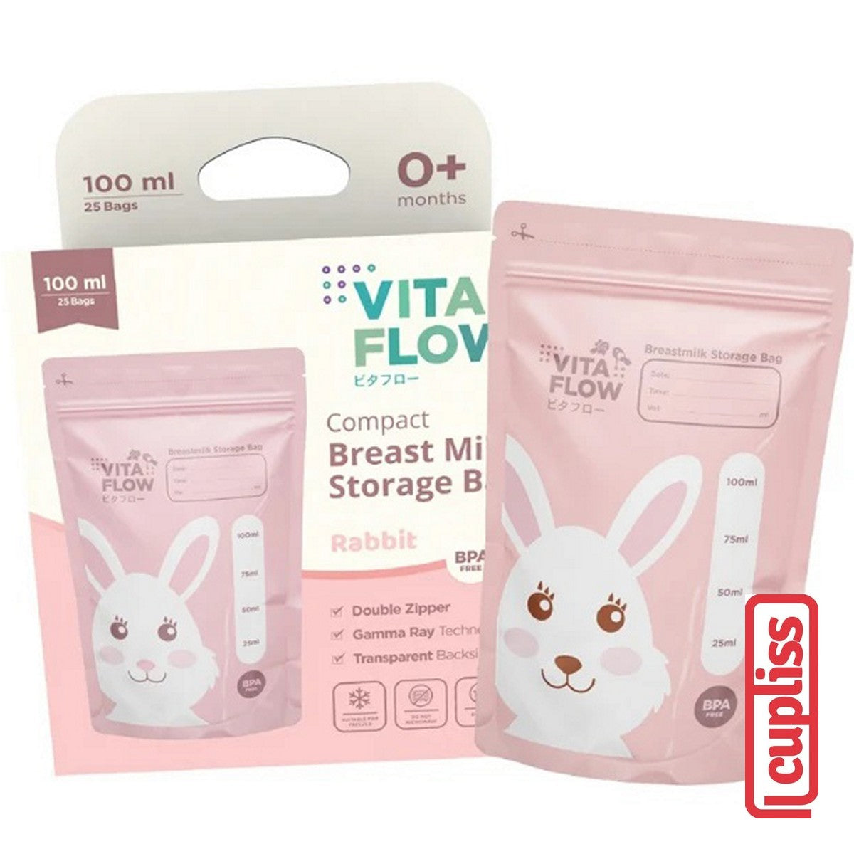 VitaFlow Breastmilk Kantong ASI Storage Bags 100ml 120ml 150ml isi 30 pcs Vita Flow Susu Steril