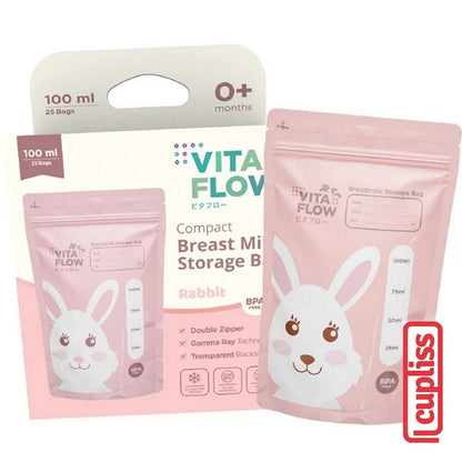 VitaFlow Breastmilk Kantong ASI Storage Bags 100ml 120ml 150ml isi 30 pcs Vita Flow Susu Steril