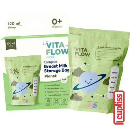 VitaFlow Breastmilk Kantong ASI Storage Bags 100ml 120ml 150ml isi 30 pcs Vita Flow Susu Steril