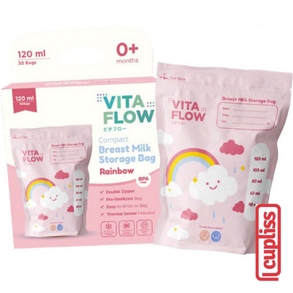VitaFlow Breastmilk Kantong ASI Storage Bags 100ml 120ml 150ml isi 30 pcs Vita Flow Susu Steril