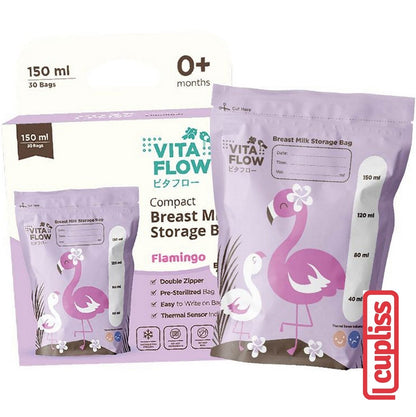 VitaFlow Breastmilk Kantong ASI Storage Bags 100ml 120ml 150ml isi 30 pcs Vita Flow Susu Steril