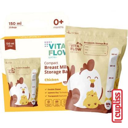 VitaFlow Breastmilk Kantong ASI Storage Bags 100ml 120ml 150ml isi 30 pcs Vita Flow Susu Steril