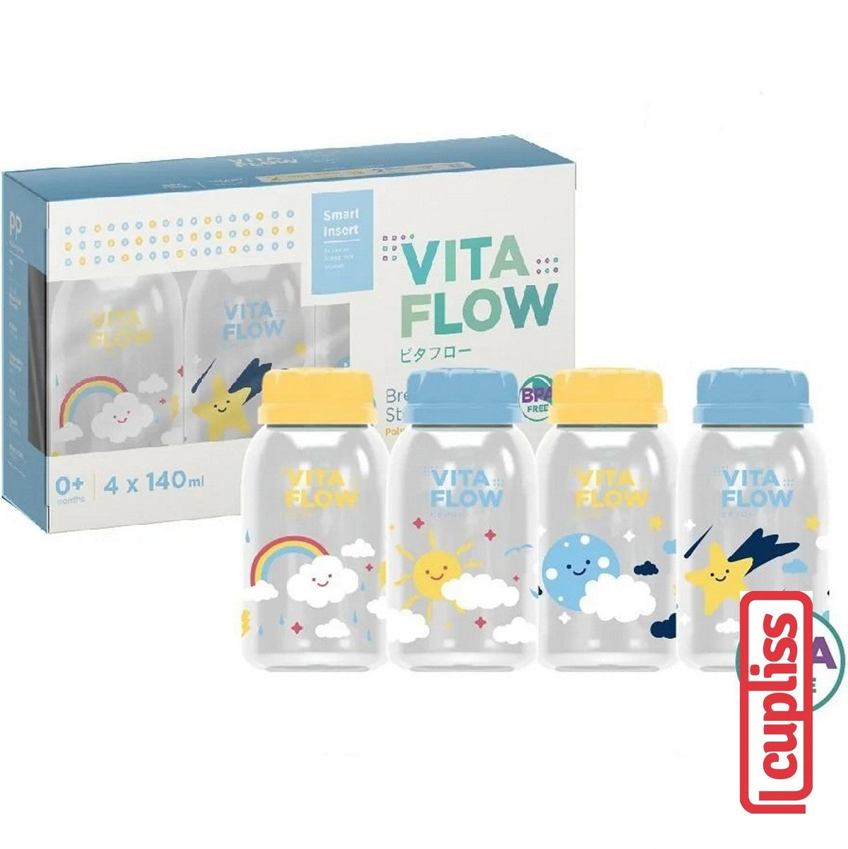 VitaFlow Bottle Botol ASI Storage 60ml 140ml 3in1 PP Vita Flow