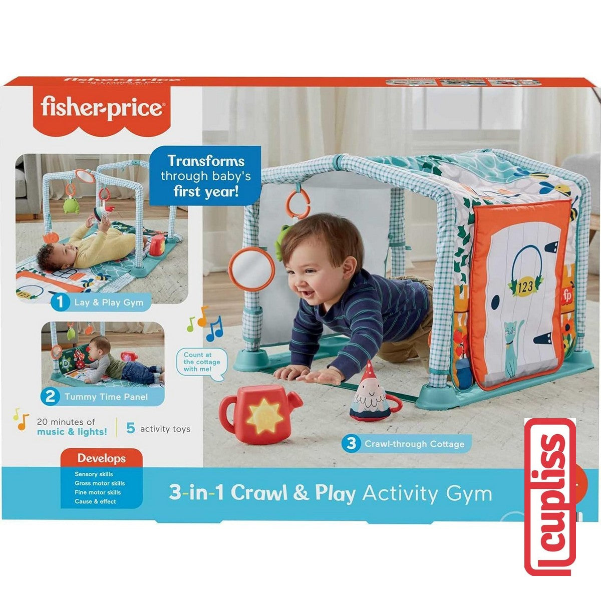 Fisher Price HGB82 3in1 Crawl and Play Activity Gym