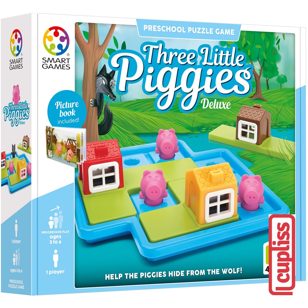 SmartGames 023 Three Little Piggies Deluxe Preschool Board Game Mainan Edukasi Anak Dewasa Travel Size Smart Games