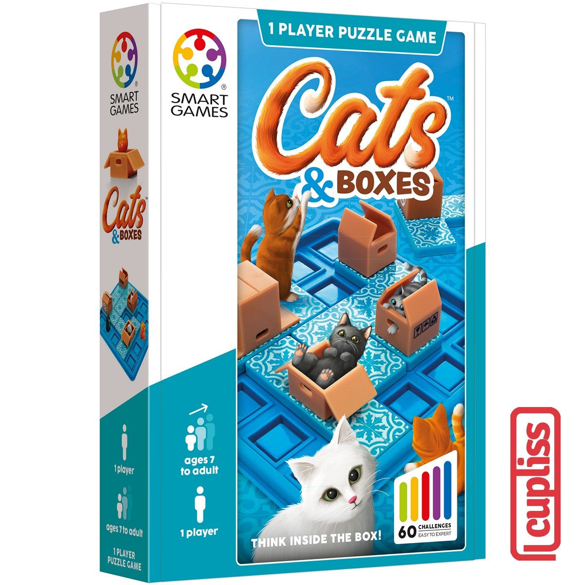 SmartGames 450 Cats and Boxes Compact Board Game Mainan Edukasi Anak Dewasa Travel Size Smart Games