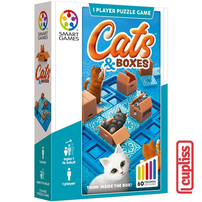 SmartGames 450 Cats and Boxes Compact Board Game Mainan Edukasi Anak Dewasa Travel Size Smart Games