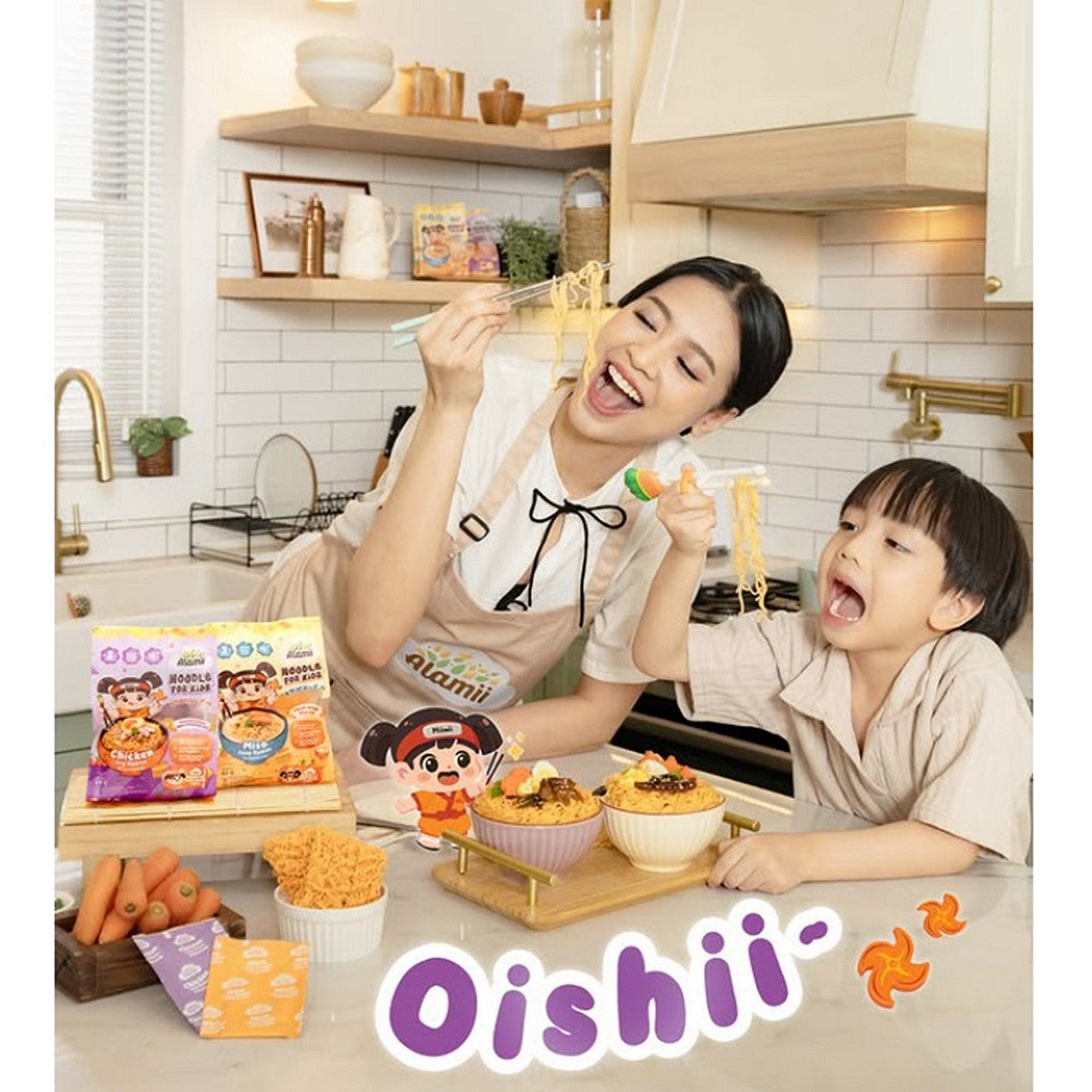 Alamii Noodle Ramen Mie Sehat Anak For Kids Miso Soup Chicken Dry