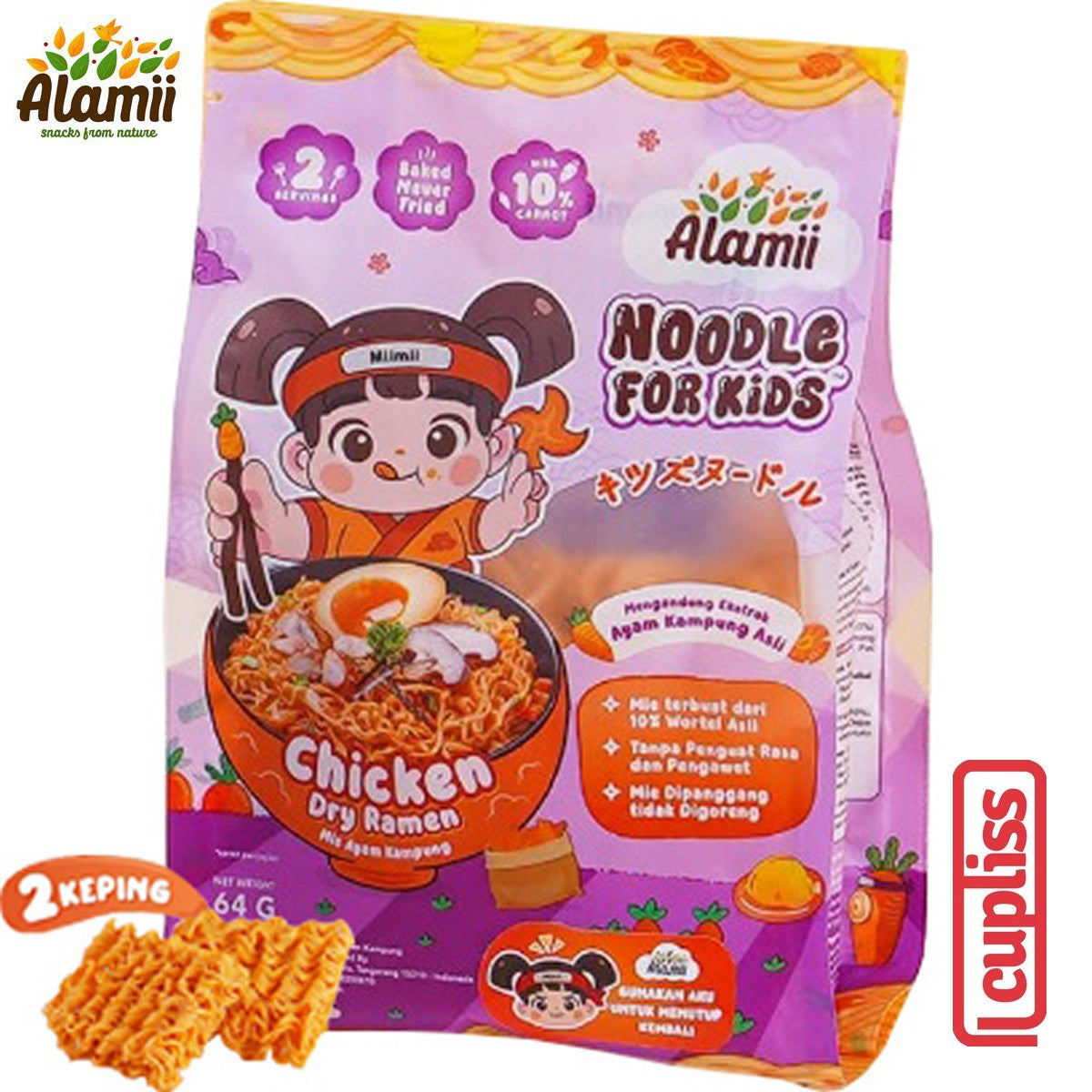Alamii Noodle Ramen Mie Sehat Anak For Kids Miso Soup Chicken Dry